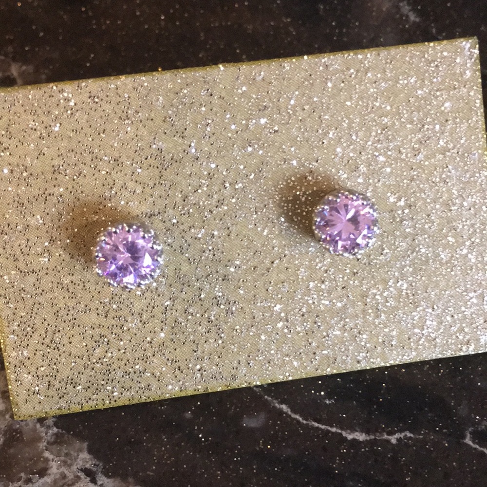 Pink Swarovski sterling silver studs